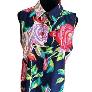 EUC MILANO Floral Sleeveless Blouse - Multicolor. Chest 21"